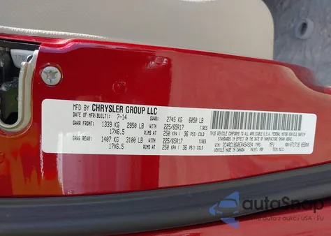 2014 Chrysler Town & Country Touring z USA, uszkodzony, nr VIN 2C4RC1BG0ER454924